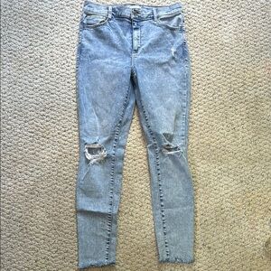 Garage Distressed Light Blue Denim Jeans